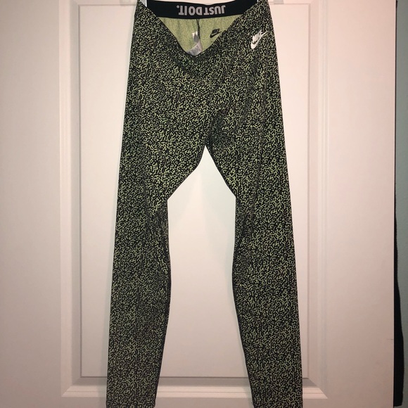 Nike Lime Green Cheetah Print Leggings 